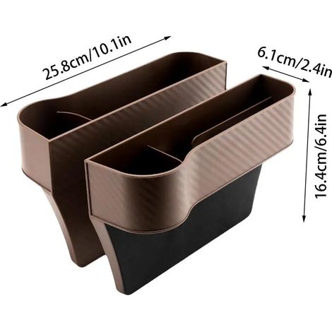 (Ensemble de 2 pièces marron) 2 organisateurs de rangement pour les fentes de siège de voiture, boîte de rangement pour portefeuille et téléphone, accessoire de voiture (1/5)