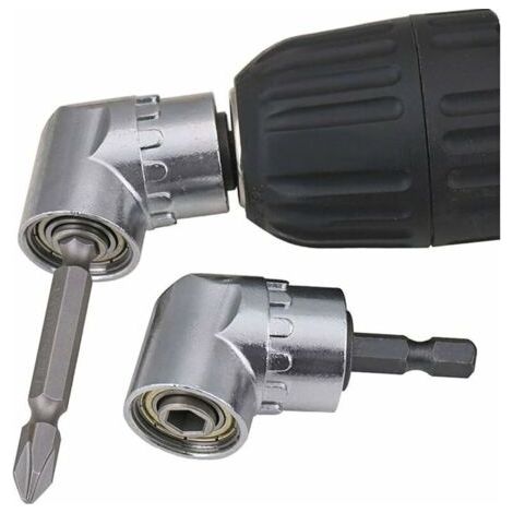 Tournevis Porte-Adaptateur 105 Degrés Perceuses à Angle Droit Pilote et Tournevis Adaptateur Renvoi d'angle pour Visseuse Hexagonal 1/4 '' Accessoires pour Tournevis, 6,35MM (1/4)