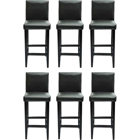 Maison Exclusive - Barshocker 6 Stk. Schwarz Kunstleder (1/5)