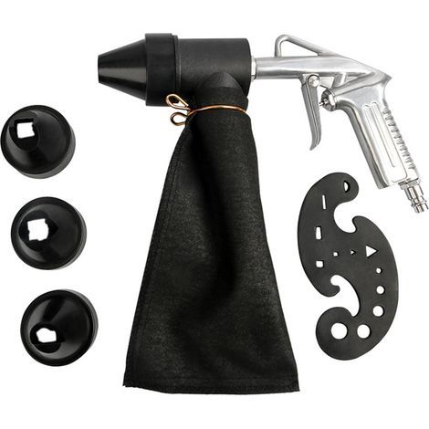 Kit de sablage pneumatique portatif 6 pièces avec sac de 450 ml pour l'élimination de la rouille, le sablage, le polissage et la rénovation.