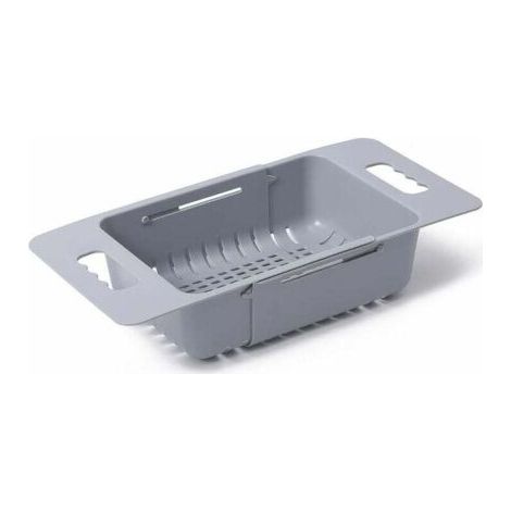 Panier de passoire extensible de cuisine de passoire pliable, passoire réglable de fruits et de légumes au-dessus de l'évier pour la cuisine, lot de 1 (gris)