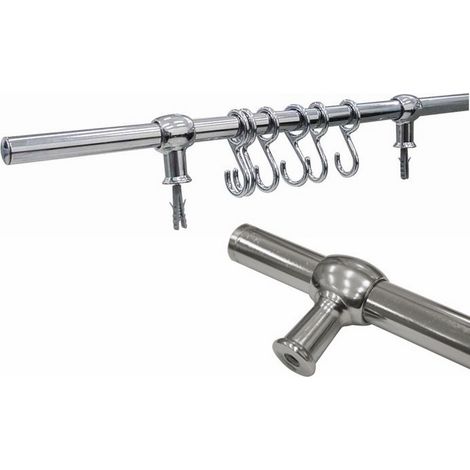 Tubo sottopensile da cucina pesante Cromo Lucido 90 cm con accessori inclusi