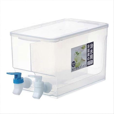 Fontaine à eau grande capacité 5,2 L, distributeur de boissons (lait, jus de fruits, etc.), carafe anti-déversement avec robinet, compatible réfrigérateur. (1/5)