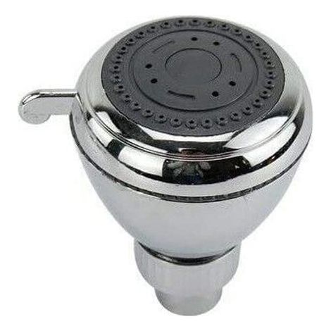 Soffione per doccia tondo 7.5 cm multigetto con regolatore getto cromato lucido staffa inclusa (1/2)
