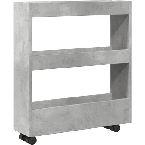 Chariot de rangement étroit 3 niveaux gris béton CFW991983 (1/5)
