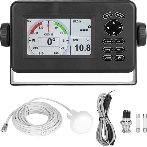 Navigation GPS, navigateur marin avec écran LCD couleur de 4,3 pouces comprenant 2 modes personnalisés par l'utilisateur ABS pour les bateaux de pêche et les bateaux de plaisance