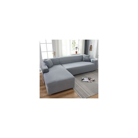 Housse de canapé d'angle extensible 145-185cm – Housse élastique en forme de L – Lavable en machine – Protection complète 360° (1/5)