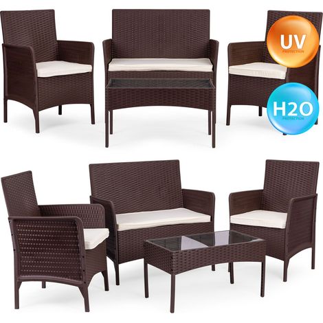 Ensemble de mobilier de jardin 4 personnes avec table et banc (1/5)