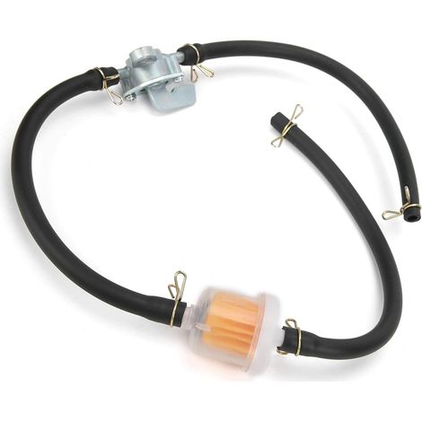 6mm Inline Fuel Tank Tap Filter Pipe with Petcock Switch Shut Off Valve Universal for ATVs for Dirt Bike Lawn Mower Tune Up Kits Easy InstallationThe (1/5)