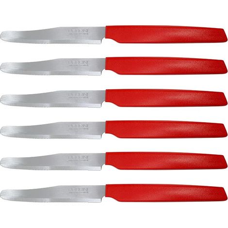 Set 6 Coltelli da Tavola Cucina Active Lama Seghettata Rossi Pedrini (1/2)