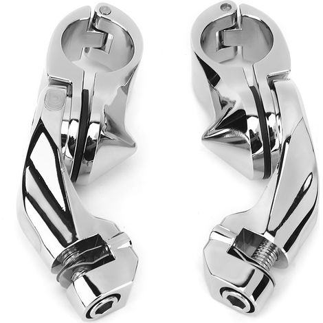Repose-pieds Highway Courts Support Aluminium Argent Pair pour FLHTCU 1984‑2019 (1/5)