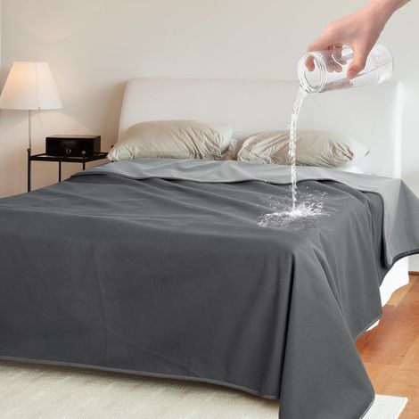 Couverture imperméable, Couvre-lit, jeté de canapé Couverture Douillette Housse de Protection pour canapé Couverture déperlante Couverture Polaire jetée pour lit canapé 152x127cm, Gris (1/5)