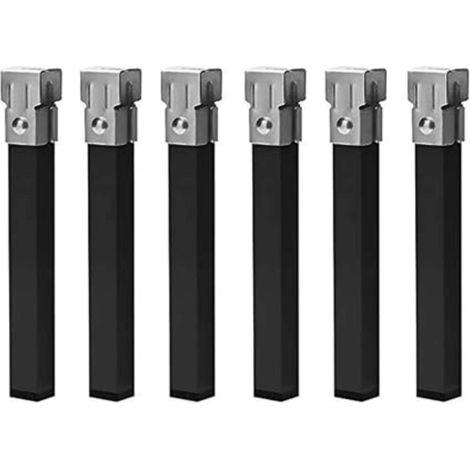 Juego de 6 Patas Cuadradas 25 cm Metálicas con Abrazadera para Somier Tubo 30x30 mm