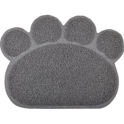 Tapis de litière pour chat en forme de patte antidérapant et imperméable tapis de capture de litière pour animaux de compagnie (1/4)