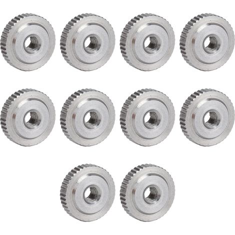 Ecrou moleté tête plate troué passage M3 acier inox 304 serrage manuel DIN467 10 pcs (1/5)