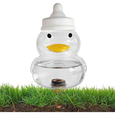 Ampoule d'arrosage automatique des plantes en forme de canard (500 ml) – Joli distributeur d'eau avec pointe en terre cuite, arrosage jusqu'à 6 jours (1/5)