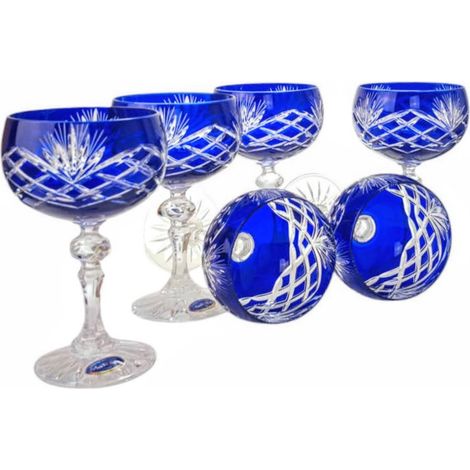 Verres à champagne en cristal cobalt 150 ml Ananas (1/5)