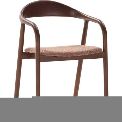 Chaise en noyer avec assise en tissu - noyer et brique (1/5)