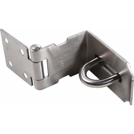 Verrou de sécurité 90° 12,7 cm en acier inoxydable SUS 304 argent, compatible avec cadenas et vis, dispositif de verrouillage pour fixation sécurisée (1/5)