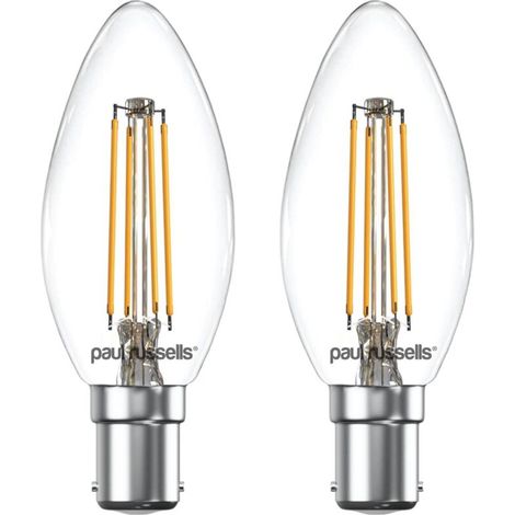 Pack de 2 ampoules à filament LED style vintage Petite baïonnette 4W - Lustre C35 B15 SBC 2700K Blanc chaud - incandescentes Ampoules de rechange 40 W [Classe énergétique A +] [Classe énergétique A+] (1/5)