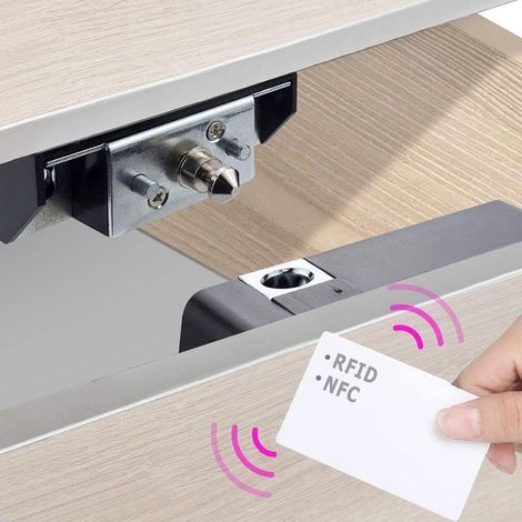 Serrure d'armoire RFID, serrures de tiroir électroniques intelligentes NFC, serrure à carte dissimulée pour armoires en bois, garde-manger et meubles (Android/iOS) (1/5)