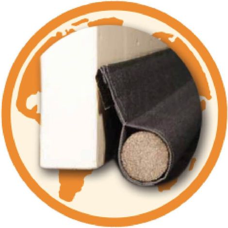 Bas de porte adhésif simple boudin gris 93 cm – Mousse polyéthylène – Fixation velcro – Isolation phonique et thermique – Eqwergy (1/2)