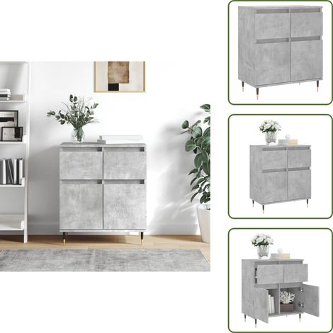 Aparador gris hormigón - vidaXL Aparador de madera contrachapada gris hormigón 60x35x70 cm - Muebles de almacenamiento
