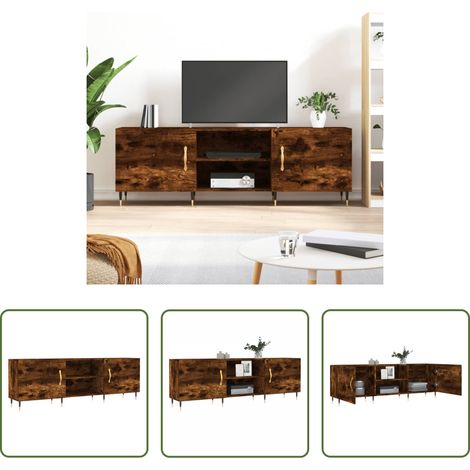 TV-Ständer Holz - TV-Schrank Räuchereiche 150x30x50 cm Holzwerkstoff (1/5)