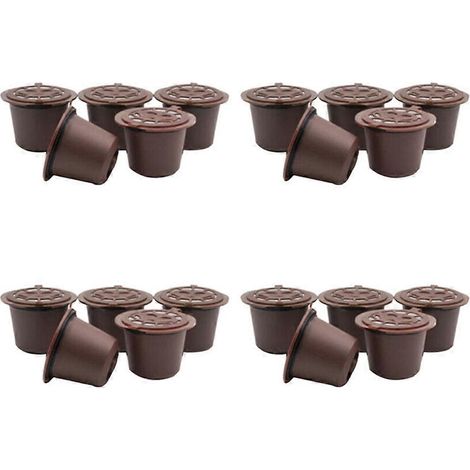 20 capsules de café réutilisables en acier inoxydable avec filtre pour machines Nespresso (B) (1/5)