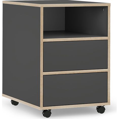 Contenitore per rotoli Tetrix, Antracite, 42 x 55 cm con ripiani e 2 cassetti, Vicco