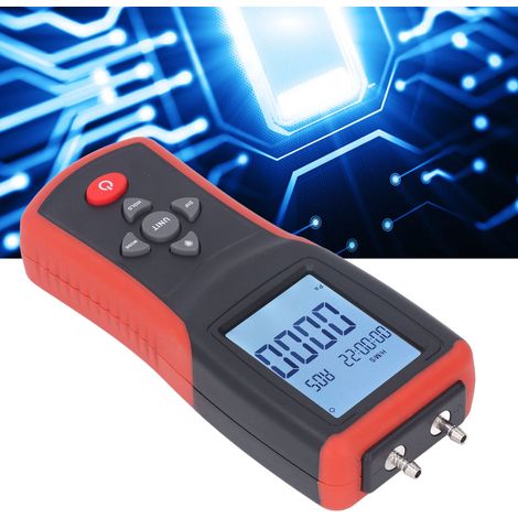 Manomètre Numérique 12 Unités Sélectionnables - Jauge de Pression Différentielle Multifonction avec Écran LCD Rétroéclairé (1/5)