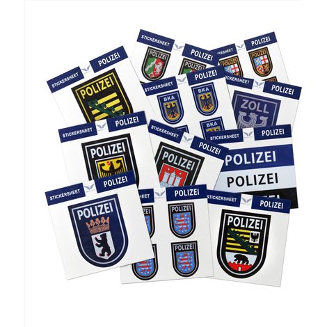 Autocollant police Autocollant de la police de Basse-Saxe Pour enfants, policiers et collectionneurs à coller sur vélo, sac d'école, voiture, gourde, porte-bloc (1/3)