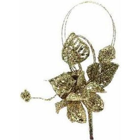 Magnolia clip con frutta per albero di natale  - colore oro - addobbo decorazione natalizia