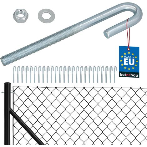 KOTARBAU® Lot de 25 Tendeur Grillage M10, Tendeur Cable pour Clôture, Acier Galvanisé, Crochet Fileté avec Écrou et Rondelle, Tendeur Fil de Fer, Argenté, Ouvert (1/5)