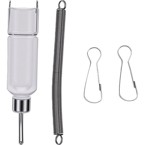 Grande bouteille d'eau pour animaux de compagnie, avec Cage à buse à bille, anti-fuite, pour chien, lapin, cochon d'inde, hérisson, écureuil, taille transparente (1/5)
