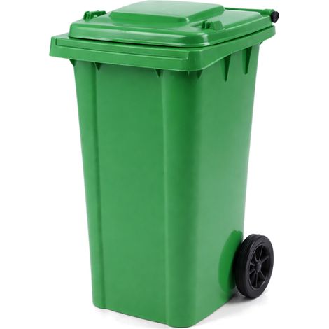 Oypla 240L Green Wheelie Bin for Household Outdoor Garden Waste