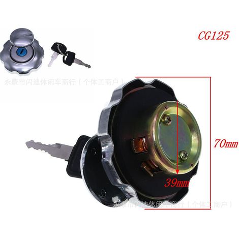 Pièces de modification pour motos électriques, compatibles avec le bouchon et le verrou de réservoir de carburant du modèle CG125 Zhujiang. (1/4)