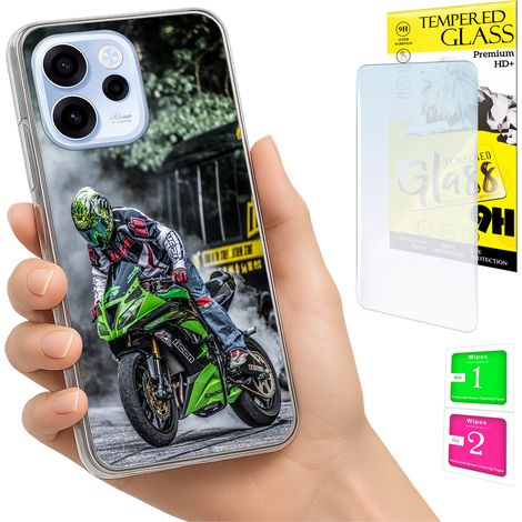 Funda para Oppo Reno 15F / 15F FS con cubierta para foto, tapa trasera y cristal 9H. (1/5)