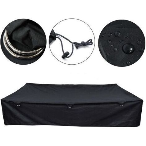 Housse de voyage imperméable noire Housse de camping pour remorque Loo, 224 175 45cm (1/5)