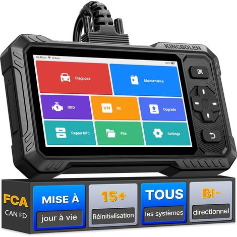 S6 Elite Valise Diagnostic Auto, OBD2 Diagnostic Français pour système Complet avec 15+ Réinitialisations, Contrôle Bidirectionnel, CANFD&FCA (1/5)