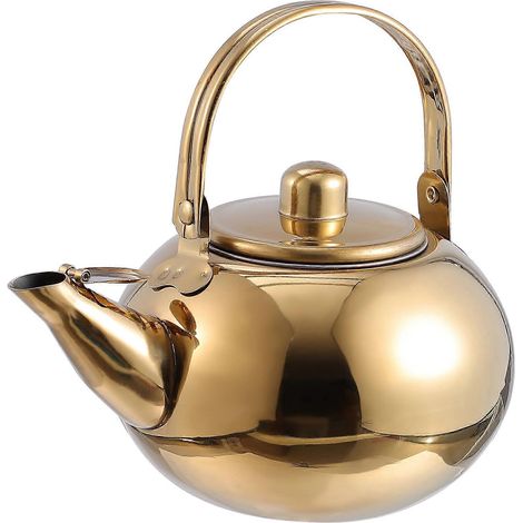 Bouilloire en acier inoxydable épais, grande capacité, avec filtre intégré.-17.5X16.5X13CM-Golden (1/3)