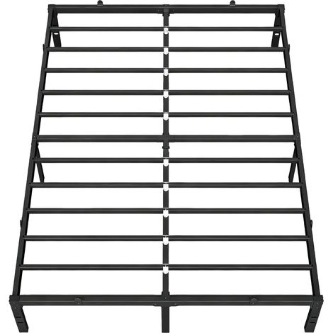 Lit Double 160 x 200 avec Rangement Sous Le Sommier, Cadre Métallique, Facile à Monter, Style Moderne, Noir (1/5)
