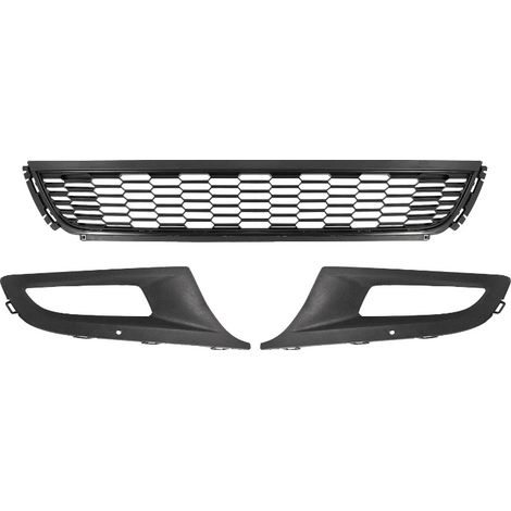 Set di griglie paraurti, stile migliorato, struttura in ABS resistente, 3 pezzi (1/2)