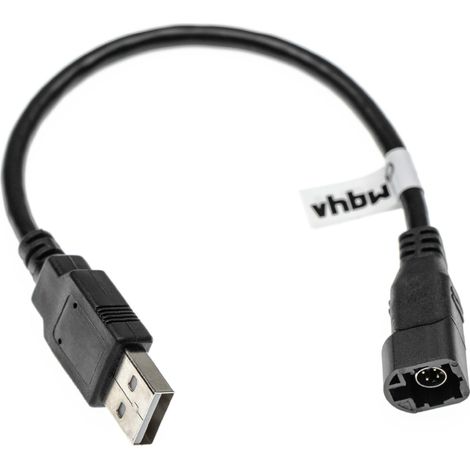 vhbw Adapterkabel kompatibel mit VW Amarok (2010+), Beetle (2011+) Auto, Fahrzeug - 4 Pin Autoradio Buchse auf USB A Stecker