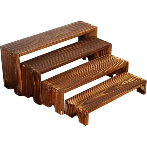 Rehausseur en Bois,Plateau de Présentation en Bois pour Produits  4 Pièces Organisateur De Rangement Décor Maison Pour Comptoir Cuisine Bureau Aliment Bougie Parfum Épice (1/5)