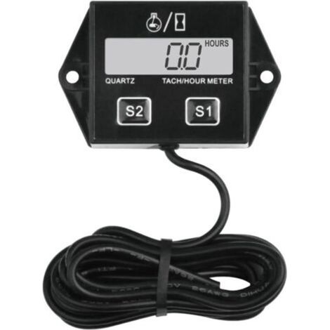 Digital Hour Meter Tachometer,Replaceable Battery RPM Meter for Scooter Lawn Tractor Dirt Bike Generator (1/5)