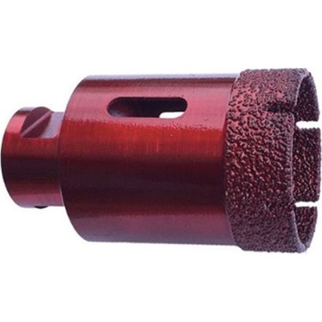 Diamwood Trépan diamanté à sec avec technologie brasée - 1 unité - Dimensions D. 27 mm, Ht. 70 mm, Lt. 70 mm - Épaisseur 15 mm - M14 - Parfait pour grès cérame et pierre naturelle (1/2)