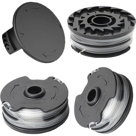Bobine Fil Coupe Bordure,Bobines de Rechange,Accessoire pour Coupe,Bobine de Fil de Rechange,Compatible avec PRTA 20-Li C3 A1B2 PRT 550 A1 A3 PRT 300 A1(3 bobines de fil + 1 couvercle de bobine)
