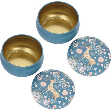 2 Pots en Verre Vides pour Bougies, Finition Brillante, Motifs Animaux Mignons, Style Élégant, Rangement Portable (1/5)