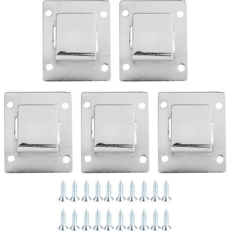 5 Pièces Support d'Étagère Métal Inoxydable, Accroche Tube avec Fermoir Argent pour Fixation Murale (1/5)
